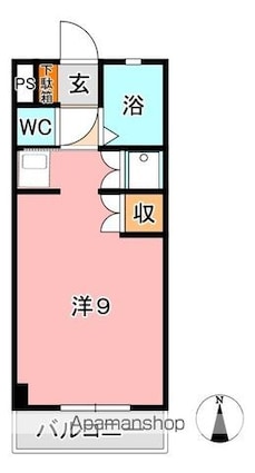 サンライズブルー[1R/22.9m2]の間取図