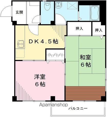 プレイス西荻 3D号室 ｜ 東京都杉並区上荻４丁目25-9（賃貸マンション2K・3階・46.67㎡） その2