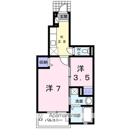エスペランス　ダンジュＢ[2K/31.65m2]の間取図