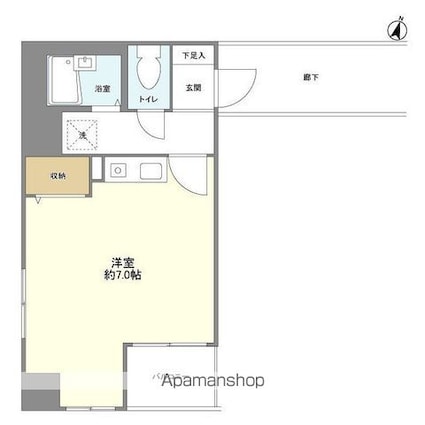 プレール市ヶ谷納戸町[1R/24.35m2]の間取図