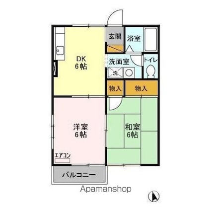 スプリング・クレイン　Ⅱ[2DK/40.07m2]の間取図