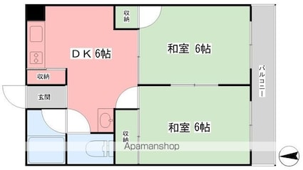 ＤＡＫマンション山越[2DK/41.72m2]の間取図