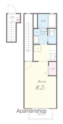 ツイン　リーフ[1K/33.12m2]の間取図