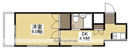 メゾンダイアナイン皆実[1DK/16.96m2]の間取図