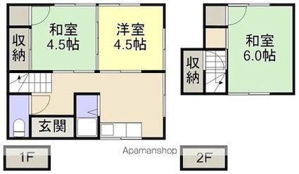 高島町貸家[3K/48.6m2]の間取図