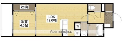 広島県広島市中区舟入本町[1LDK/40m2]の間取図
