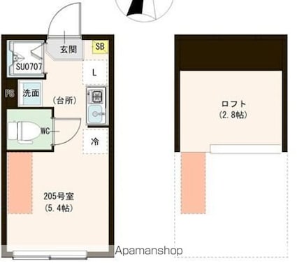 カーサ　エスト　小岩[1R/12.12m2]の間取図