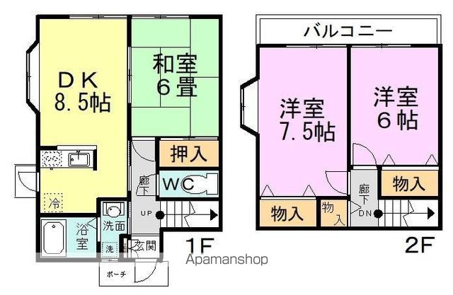 テラスハウスサクマIの間取り写真