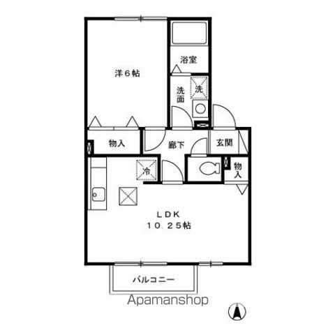リビングタウン小鹿 Dの間取り写真