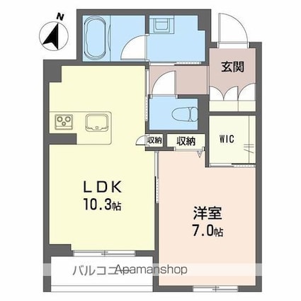 シャーメゾン　ヴェルジェ[1LDK/44.29m2]の間取図