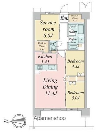 トラープランド蒼麗館[2SLDK/67.8m2]の間取図