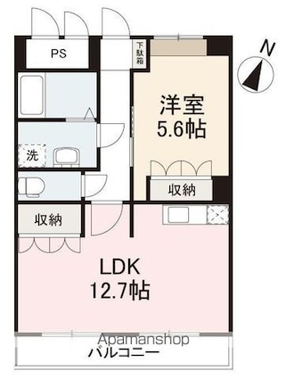 ローズガーデン（塩上）[1LDK/44.95m2]の間取図