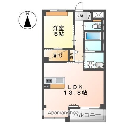 リヴァージュ竜王[1LDK/48.54m2]の間取図