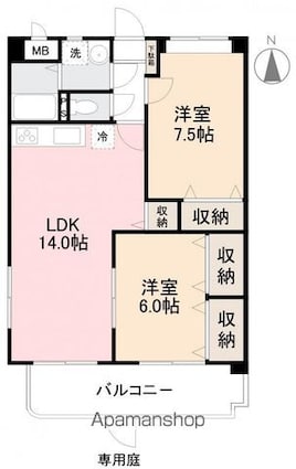 香川県高松市春日町[2LDK/60.97m2]の間取図