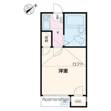 ヘスティア２番館[1K/15m2]の間取図