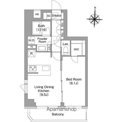 ＢＰＲレジデンス大島[1LDK/40.17m2]の間取図