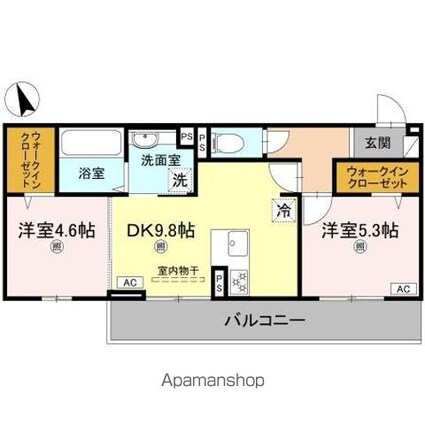 エレガンス　ビュー[2DK/50.19m2]の間取図