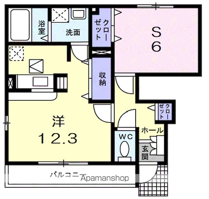 ポラリス[1R/45.99m2]の間取図