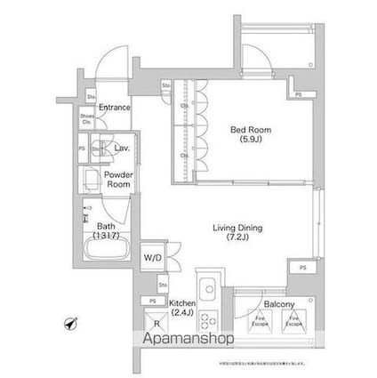 コンフォリア中野[1LDK/41.1m2]の間取図