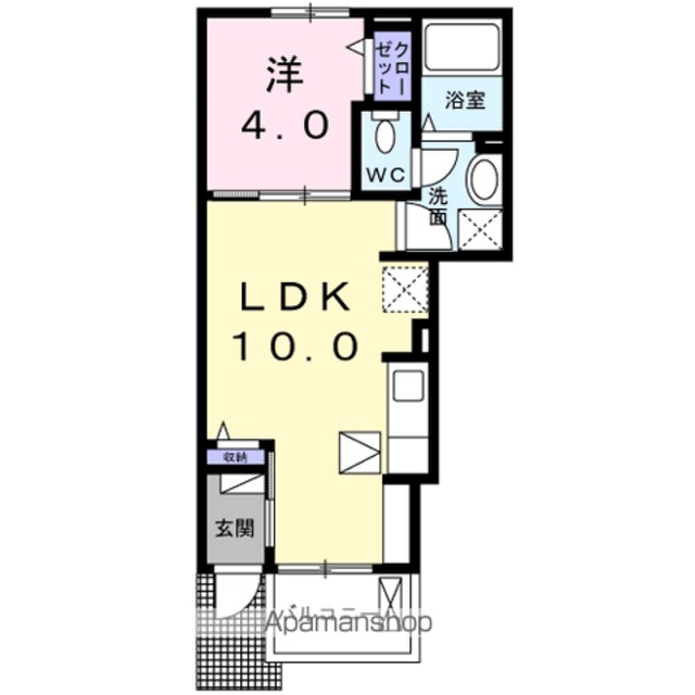 カメリア上北沢[1LDK/32.44m2]の間取図