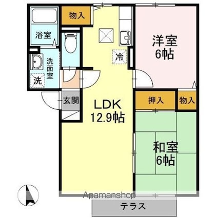 セジュール水道橋[2LDK/53.99m2]の間取図