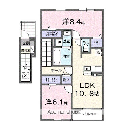 ヴィラ　カレントＢ[2LDK/61.14m2]の間取図
