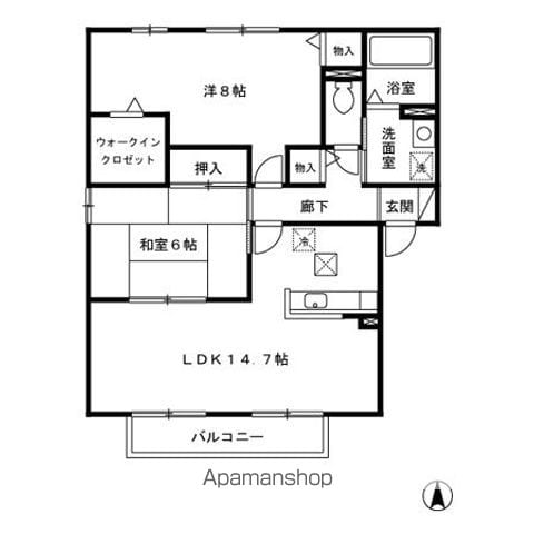 ヴィルヌーブ小森野の間取り写真