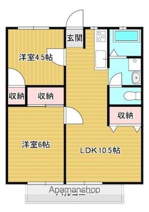 ハイツ片山[2LDK/47.58m2]の間取図