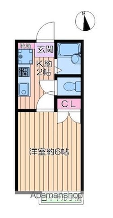 東京都足立区加平２丁目[1K/19.8m2]の間取図