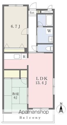 メゾン・アステール[2LDK/59.75m2]の間取図