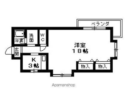 メゾン寿[1K/48.6m2]の間取図