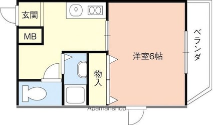 シャルマンフジ和歌山拾弐番館[1K/19m2]の間取図