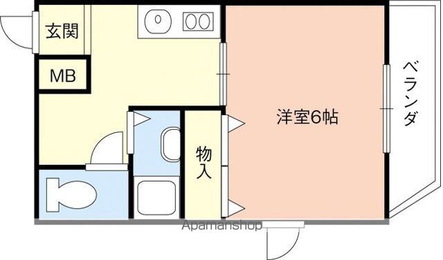 シャルマンフジ和歌山拾弐番館[1K/19m2]の間取図
