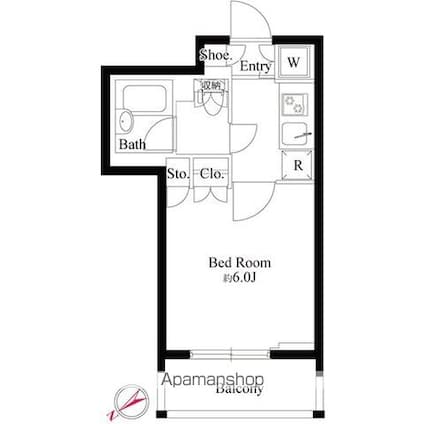 フォレシティ銀座イースト[1K/20.12m2]の間取図