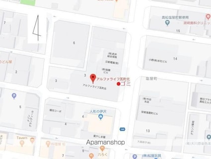アルファライフ瓦町北２０３号[1R/40.06m2]の配置図