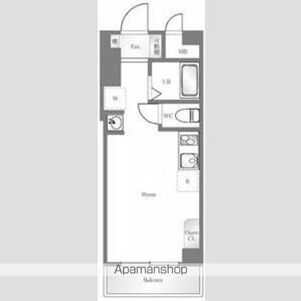 フラッツ大橋[1R/19.18m2]の間取図