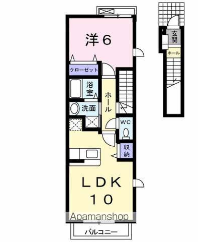 コンフォート・ミキ 201 ｜ 福島県いわき市平下神谷字天神153-1（賃貸アパート1LDK・2階・42.37㎡） その2