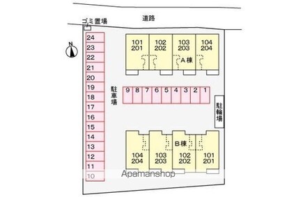 香川県高松市木太町[2LDK/49.6m2]の配置図