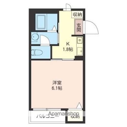 グランルミエール[1K/21.75m2]の間取図