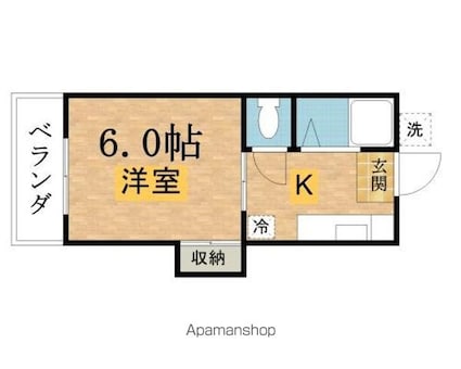 スチューデントハウス[1K/18m2]の間取図
