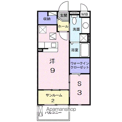 エルフローレ[1LDK/36.79m2]の間取図