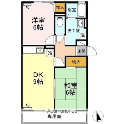 セジュール　Ｕ[2DK/50.28m2]の間取図