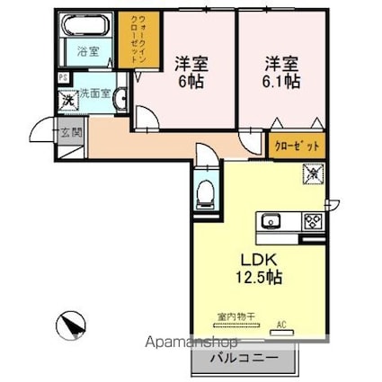 ＬＵＣＥ比叡[2LDK/60.43m2]の間取図