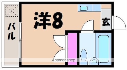 カーサジューロ[1R/16.82m2]の間取図