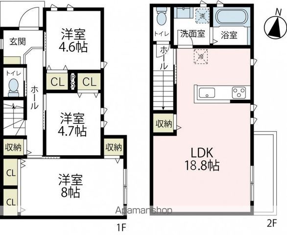 東急目黒線 新丸子駅 徒歩9分 2階建 新築の間取り写真