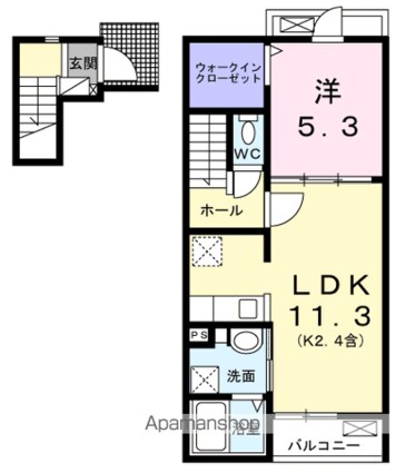 アルドーレ[1LDK/43.47m2]の間取図