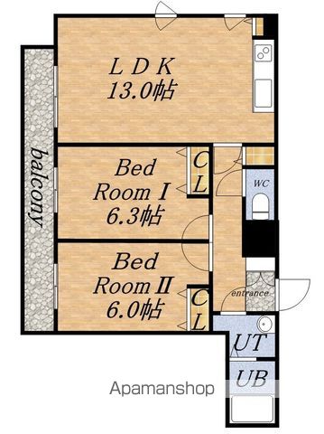 PARKSIDE KIBの間取り写真