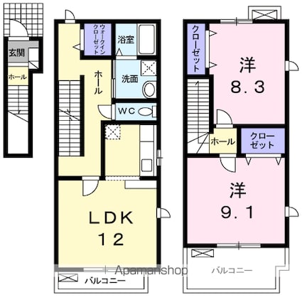 チエロ　エ　ベント[2LDK/87.97m2]の間取図