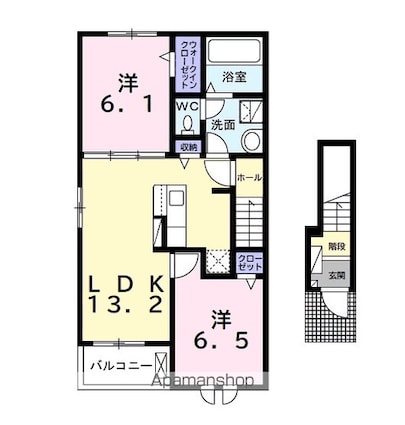エスパース　ボヌール[2LDK/59.55m2]の間取図