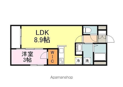 広島県福山市手城町４丁目[1LDK/29.8m2]の間取図